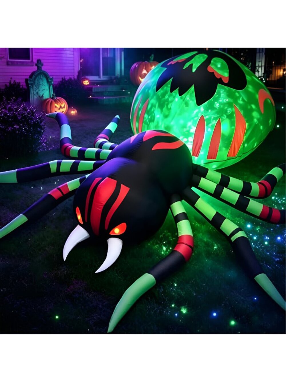 11FT Halloween Inflatables Giant Spider Blow Ups Outdoor Decor Yard Lawn